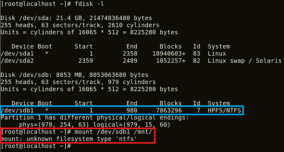 linux mount ntfs file system