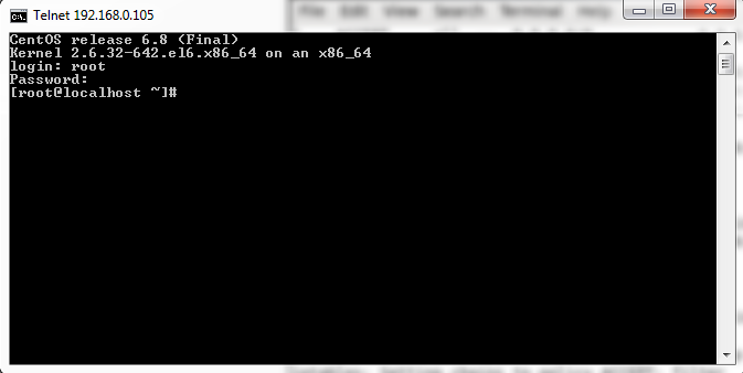 connecting to telnet server