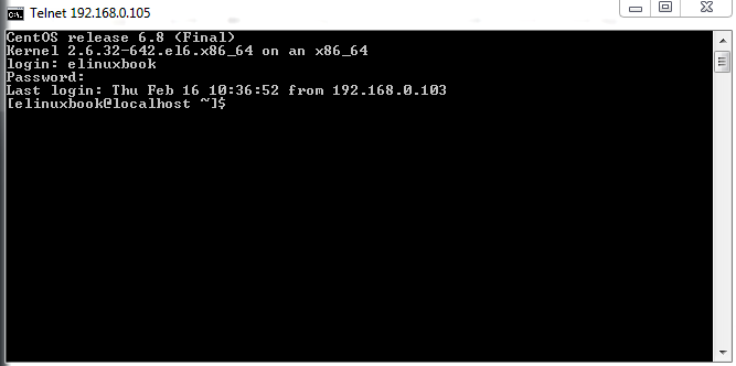 Connecting to Telnet Server