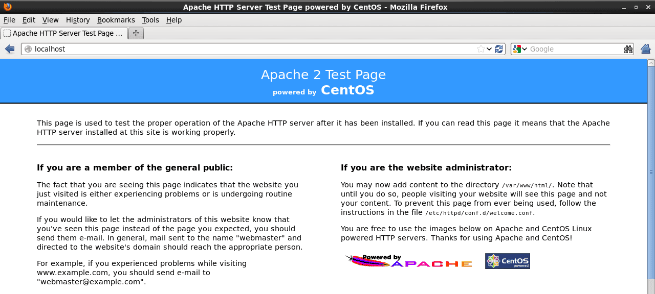Apache Default Homepage