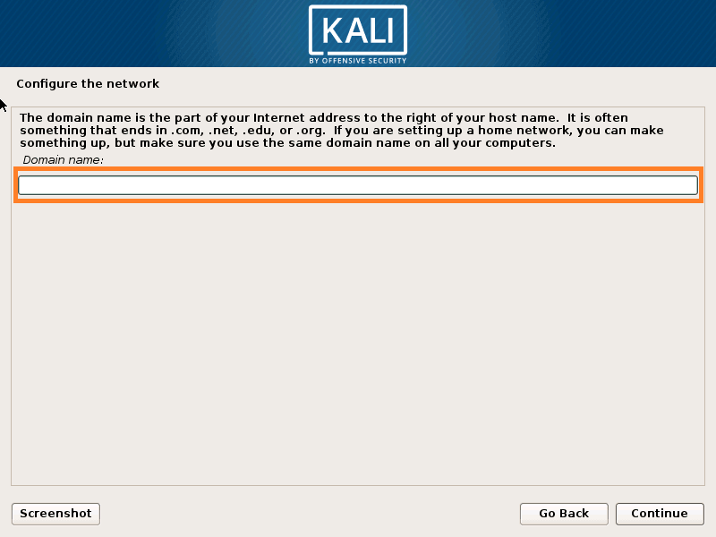 Set Domain Name for Kali Linux