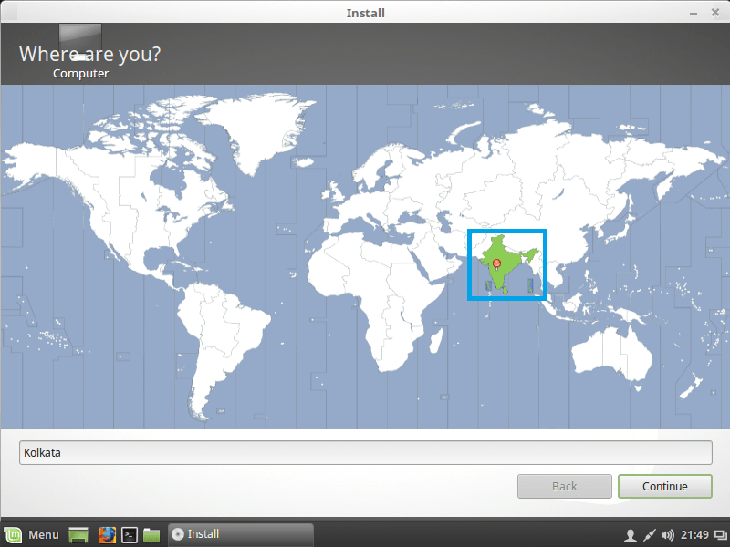 SELECT TIMEZONE FOR LINUX MINT 18