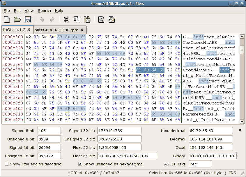 BLESS HEX EDITOR (HEXADECIMAL EDITOR)