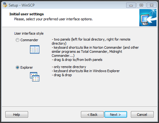 INSTALL AS COMMANDER USER INTERFACE STYLE
